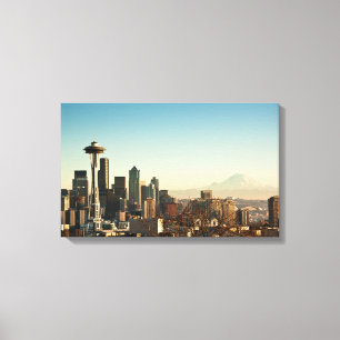 Downtown Seattle skyline and Space Needle Canvas Print