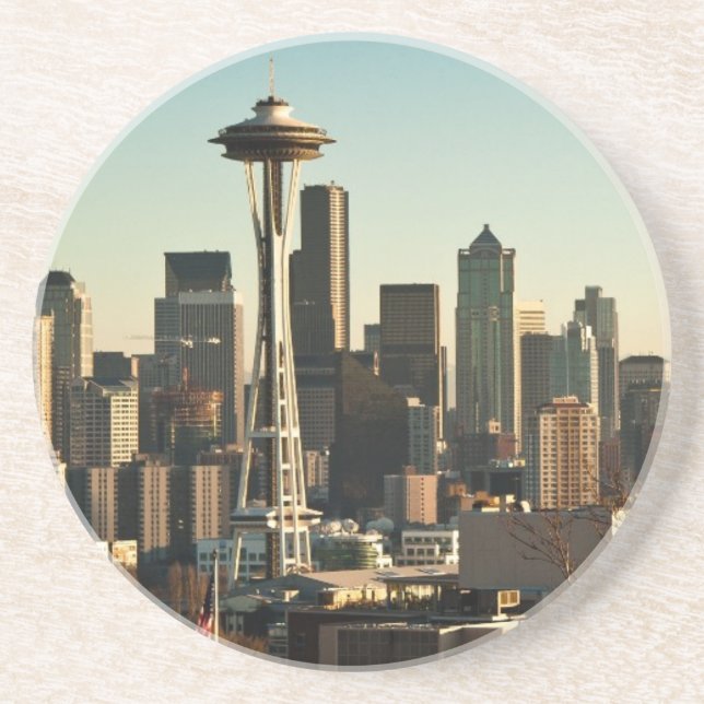 Downtown Seattle skyline and Space Needle Coaster (Front)