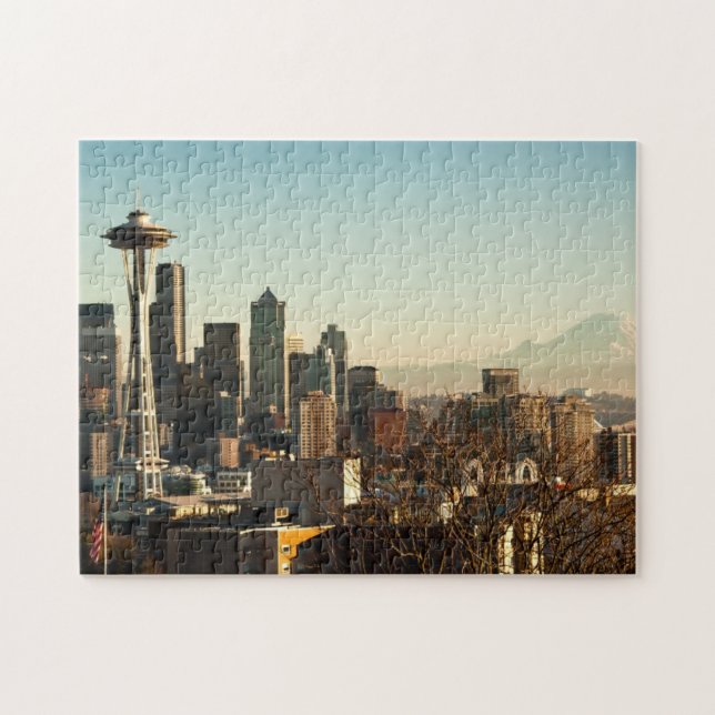 Downtown Seattle skyline and Space Needle Jigsaw Puzzle (Horizontal)