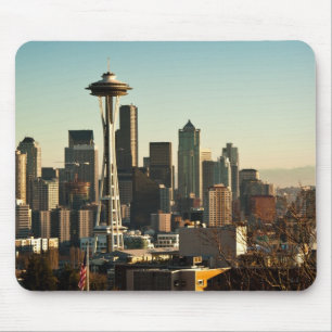 Downtown Seattle skyline and Space Needle Mouse Pad