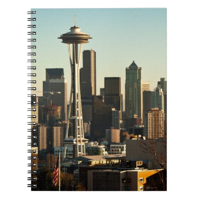 Downtown Seattle skyline and Space Needle Notebook (Front)