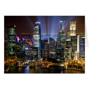 Downtown Singapore city at night