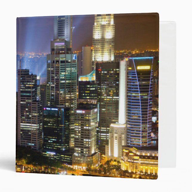 Downtown Singapore city at night Binder (Front/Inside)