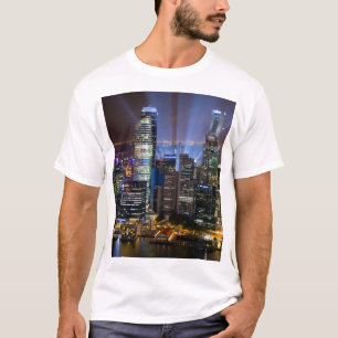 Downtown Singapore city at night T-Shirt