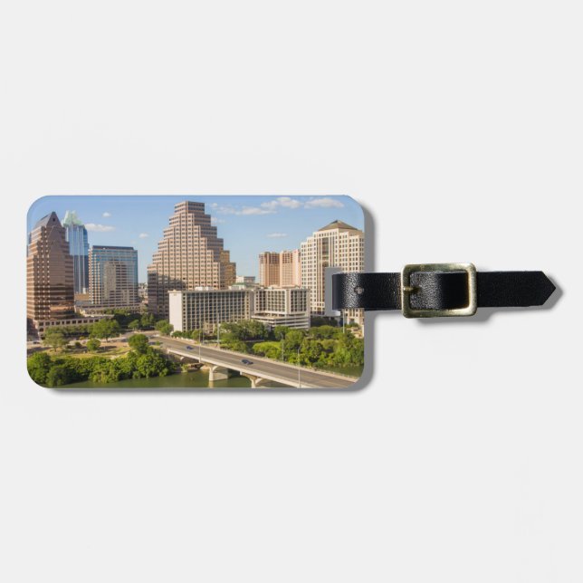 Downtown Skyline on Lady Bird Lake Luggage Tag (Front Horizontal)