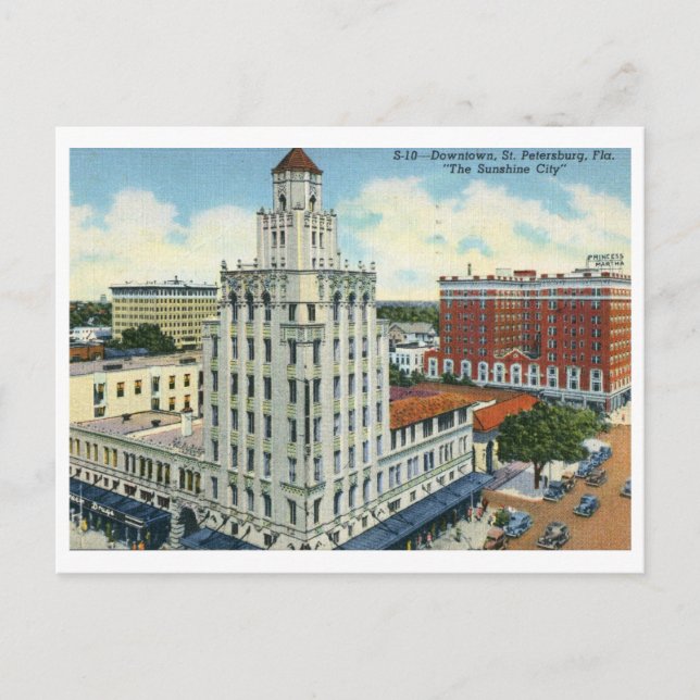Downtown, St. Petersburg, FL Vintage Postcard (Front)