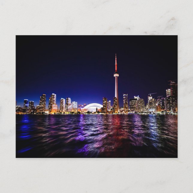 Downtown Toronto Canada cityscape at night Postcard (Front)