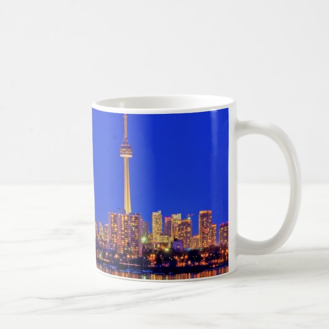 Downtown Toronto skyline at night Coffee Mug (Right)