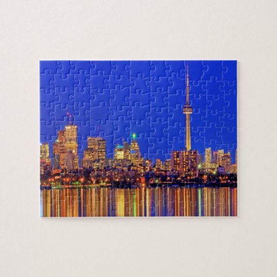 Downtown Toronto skyline at night Jigsaw Puzzle Zazzle.ca
