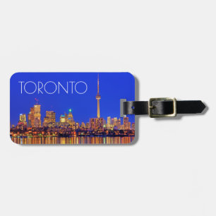 Downtown Toronto skyline at night Luggage Tag