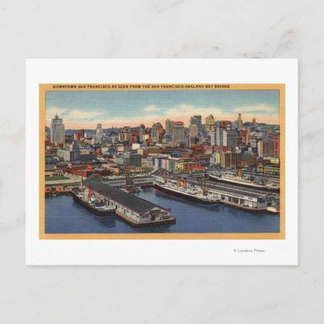 Downtown View from Bay Bridge Postcard (Front)