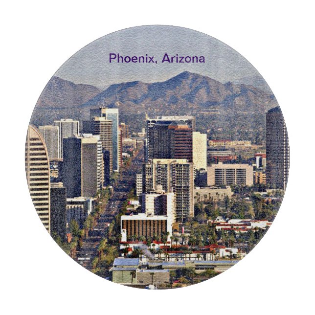 Downtown View of Phoenix, Arizona Cutting Board (Front)