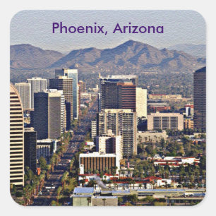 Downtown View of Phoenix, Arizona Square Sticker