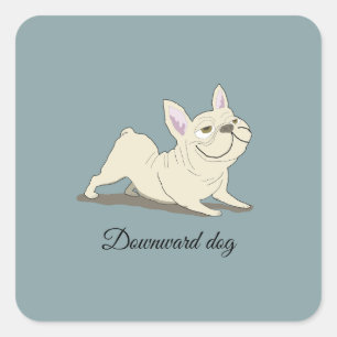 Downward dog square sticker