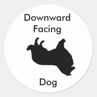 Downward Facing Dog Classic Round Sticker