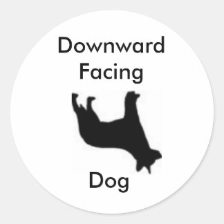 Downward Facing Dog Classic Round Sticker