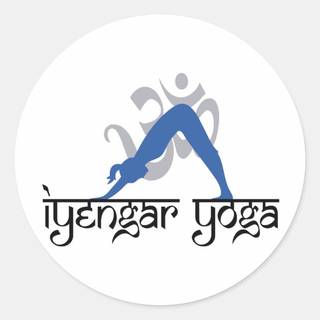Downward Facing Dog Iyengar Yoga Classic Round Sticker (Front)