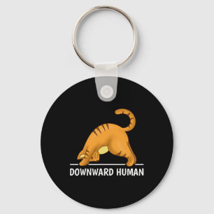 Downward Human Cat Keychain
