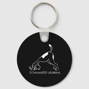 Downward Human Dog Funny Yoga Lover Pet Gift Keychain