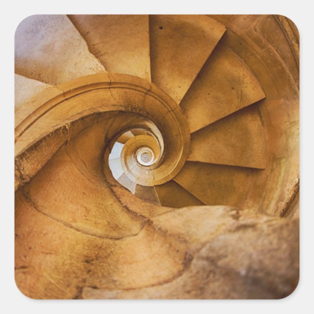 Downward spirl staircase, Portugal Square Sticker (Front)