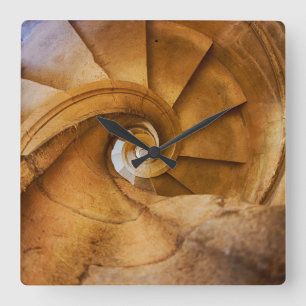 Downward spirl staircase, Portugal Square Wall Clock