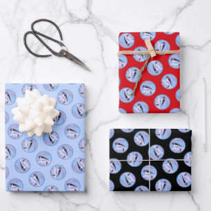 Downy Woodpecker Aspen Painting Original Bird Art Wrapping Paper Sheet