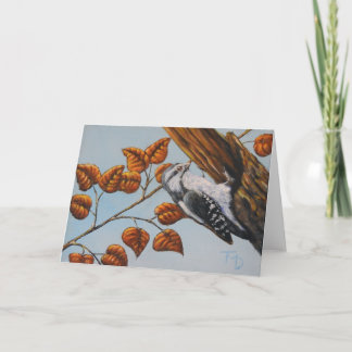 Downy Woodpecker - Carte de voeux vierge