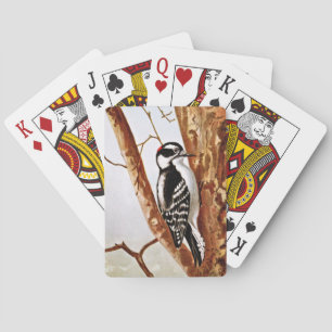 Downy Woodpecker Drawing Playing Cards