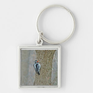Downy Woodpecker Items Keychain