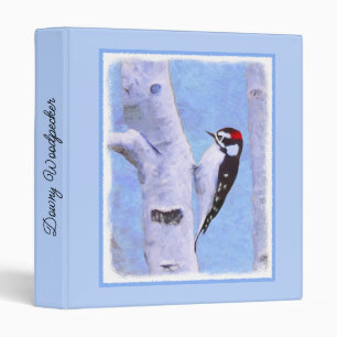Downy Woodpecker Painting - Original Bird Art Binder