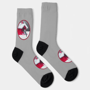 Downy Woodpecker Painting - Original Bird Art Socks