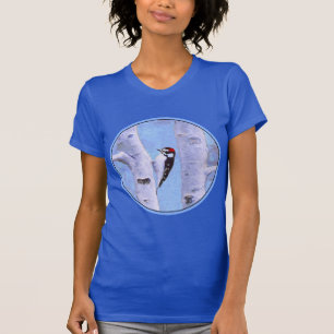 Downy Woodpecker Painting - Original Bird Art T-Shirt