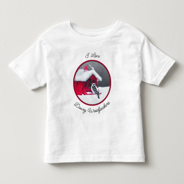 Downy Woodpecker Painting - Original Bird Art Toddler T-shirt (Front)