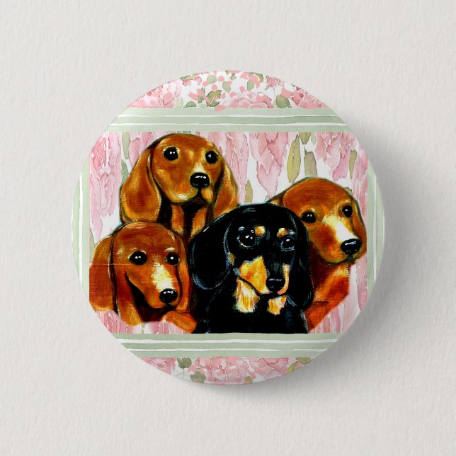 Doxie 2 Inch Round Button (Front)