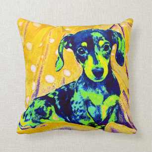 doxie bleu - coussin d'art de bruit