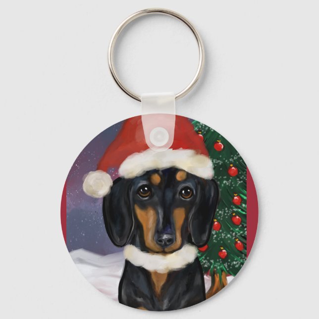 DOXIE CHRISTMAS   KEYCHAIN (Front)