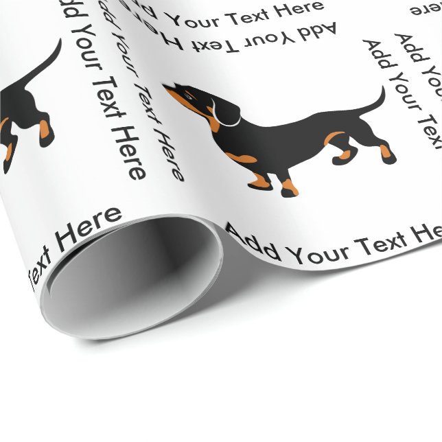 Doxie Dog Love - Cute Little Dachshund Wrapping Paper (Roll Corner)