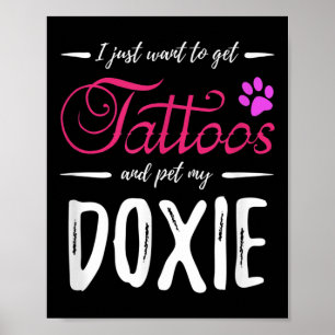 Doxie Dog Lover Tattoo Funny Dachshund Dog Mom Gif Poster