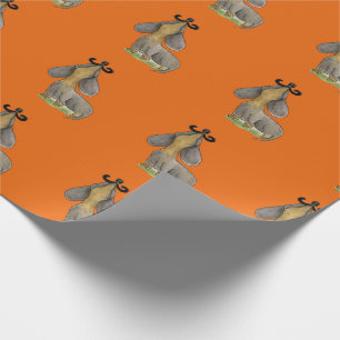 Doxie dog Moustache dachshund orange GiftWrap Pape Wrapping Paper