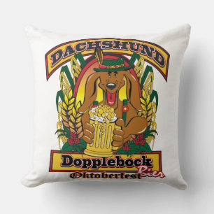 Doxie Dopple Bock Bier Throw Pillow