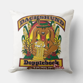 Doxie Dopple Bock Bier Throw Pillow