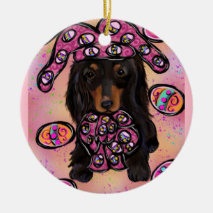 Doxie Easter Ceramic Ornament