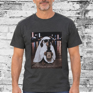Doxie Ghost with Sunglasses Funny Dog Dad T-Shirt