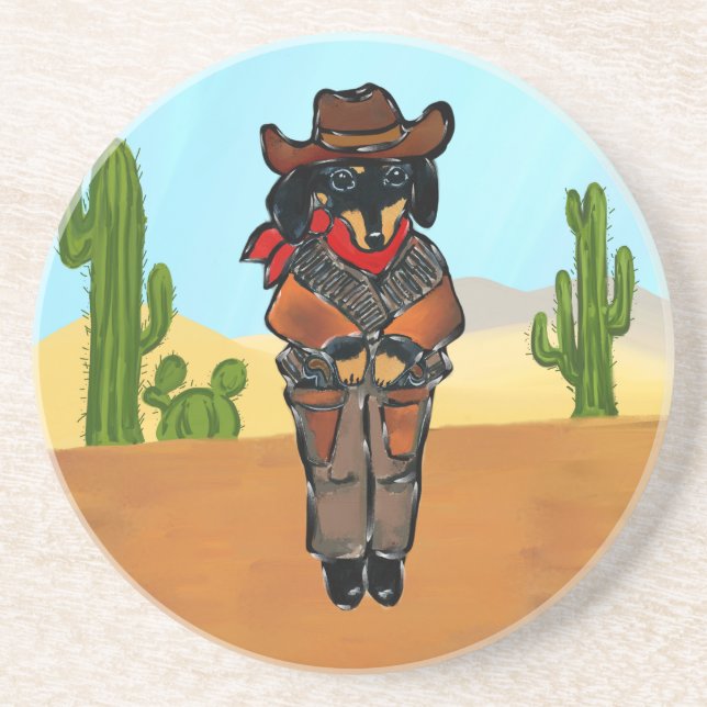 Doxie Gunslinger Coaster (Front)