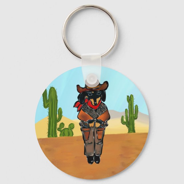 Doxie Gunslinger Keychain (Front)