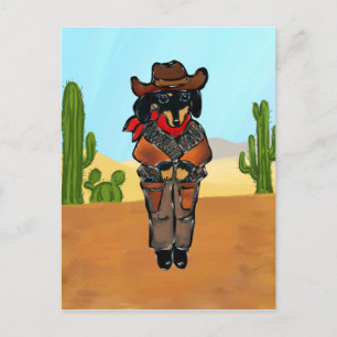 Doxie Gunslinger Postcard