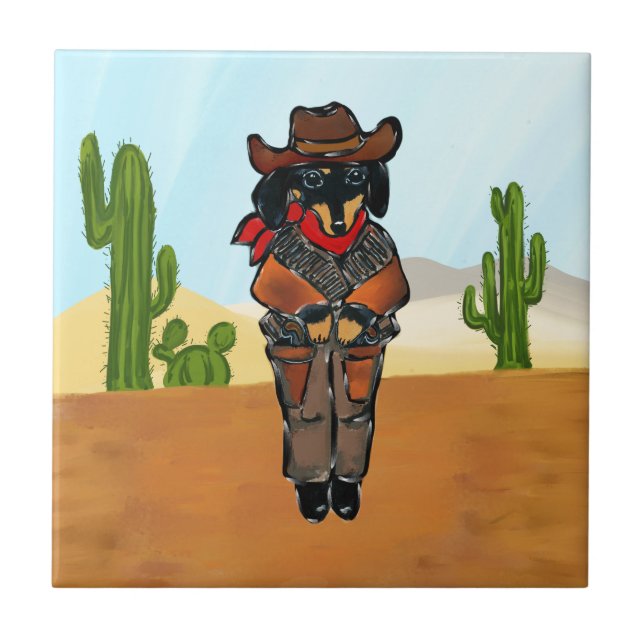 Doxie Gunslinger Tile (Front)
