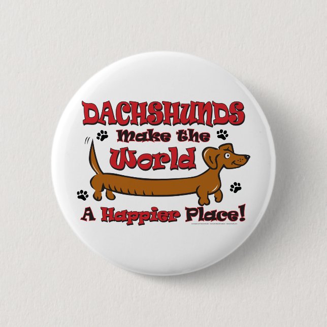 DOXIE-HAPPY 2 INCH ROUND BUTTON (Front)