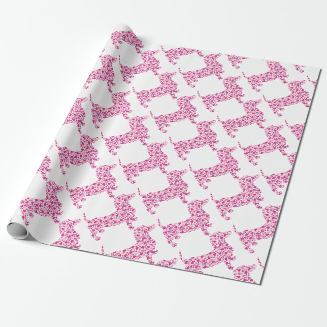 DOXIE-Hearts Wrapping Paper (Unrolled)