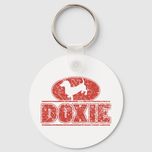 DOXIE-in-Circle-Distressed Keychain (Front)